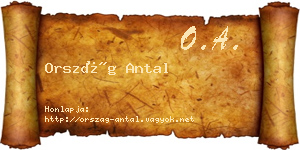 Ország Antal névjegykártya