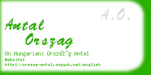 antal orszag business card